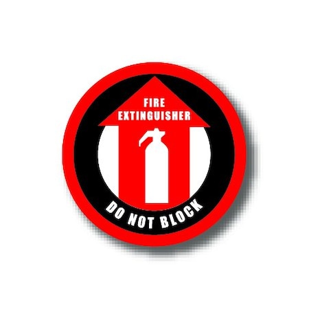 Ergomat 16in CIRCLE SIGNS - Fire Extinguisher Do Not Block DSV-SIGN 256 #0230 -UEN